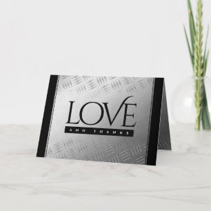 Elegant 11th Steel Wedding Anniversary Celebration Thank You Card