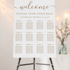 Elegant 12 Table White Gold Wedding Seating Chart