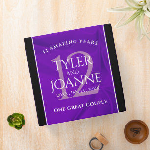Elegant 12th Silk Wedding Anniversary Celebration Binder