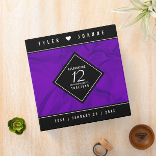 Elegant 12th Silk Wedding Anniversary Celebration Binder
