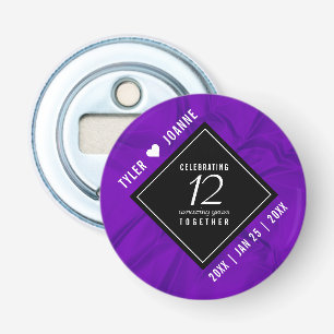 Elegant 12th Silk Wedding Anniversary Celebration Bottle Opener