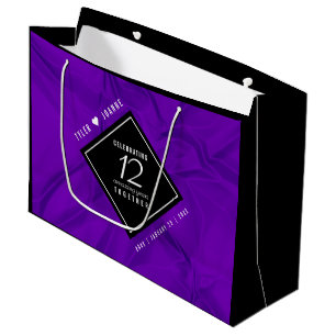 Elegant 12th Silk Wedding Anniversary Celebration Large Gift Bag