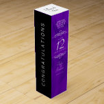 Elegant 12th Silk Wedding Anniversary Celebration Wine Box<br><div class="desc">Add an extra special touch to 12th wedding anniversary celebrations with this commemorative wine gift box! Elegant white serif and sans serif lettering on a luxurious purple silk background add a memorable touch for this special occasion and milestone. Customize with the happy couple's names and the years of marriage or...</div>