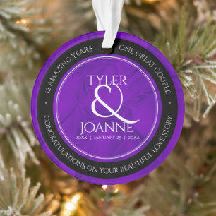 Elegant 12th Silk Wedding Anniversary Ornament