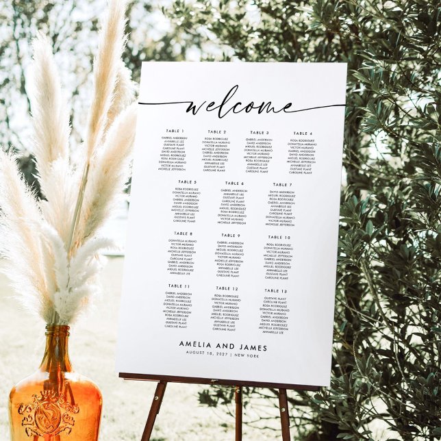 Elegant 13 Tables Welcome Seating Chart (Creator Uploaded)