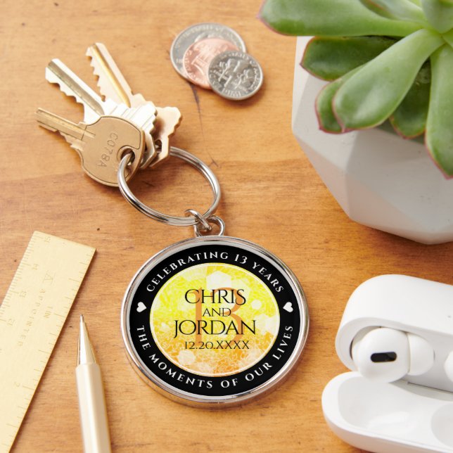 Elegant 13th Citrine Wedding Anniversary Keychain (Desk)