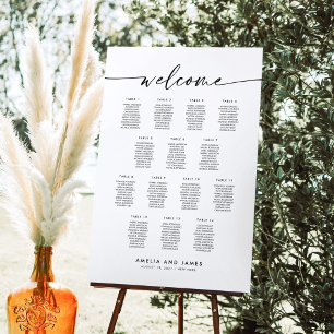 Elegant 14 Tables Welcome Seating Chart