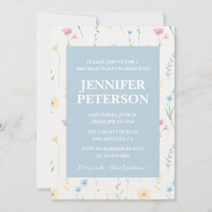 Elegant 14th birthday invitations Floral Boho Chic