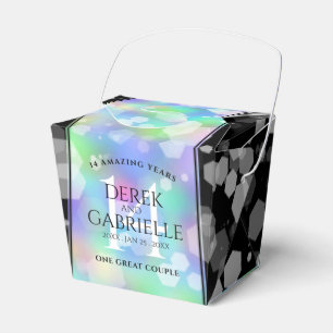 Elegant 14th Opal Wedding Anniversary Celebration Favor Box