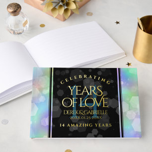 Elegant 14th Opal Wedding Anniversary Celebration Guest Book