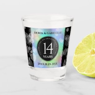 Elegant 14th Opal Wedding Anniversary Celebration Shot Glass