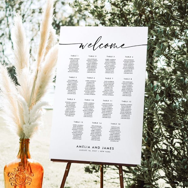 Elegant 15 Tables Welcome Seating Chart (Creator Uploaded)