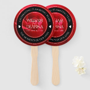Elegant 15th 26th 36th Rose Wedding Anniversary Hand Fan