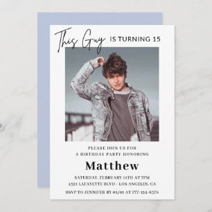 Elegant 15th birthday invitations Men Photo
