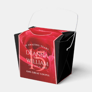 Elegant 15th Rose Wedding Anniversary Celebration Favor Box