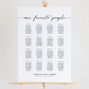 Elegant 16 Tables Favorite People Seating Chart