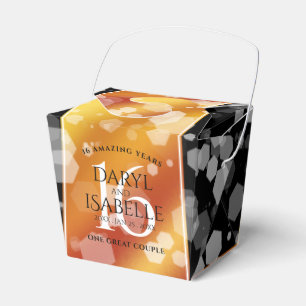 Elegant 16th Golden Topaz Wedding Anniversary Favor Box