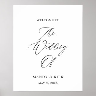 Elegant 16x20 Welcome Wedding Sign | Personalized 