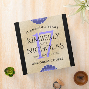 Elegant 17th Shells Wedding Anniversary Binder