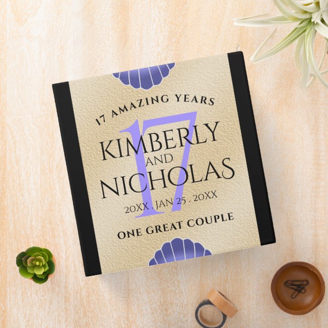 Elegant 17th Shells Wedding Anniversary Binder (In Situ)