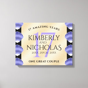 Elegant 17th Shells Wedding Anniversary Canvas Print