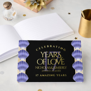 Elegant 17th Shells Wedding Anniversary Guest Book