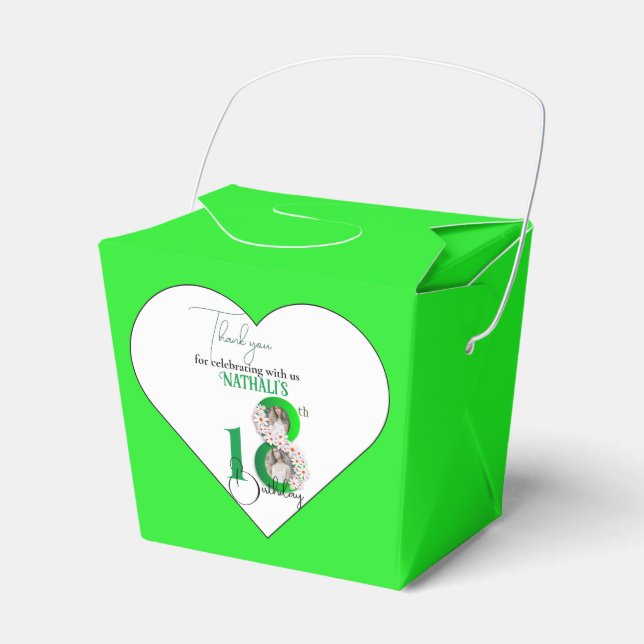 Elegant 18th Birthday Celebration Favor Box (Front Side)