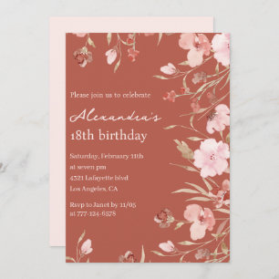 Elegant 18th birthday invitations Floral Chic 