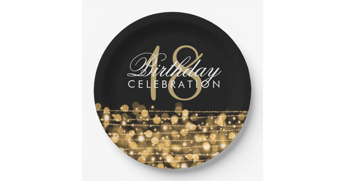 Elegant 18th Birthday Party Sparkles Rose Gold Paper Plate Zazzle 