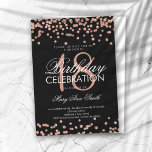 Elegant 18th Birthday Rose Gold Glitter Confetti Invitation<br><div class="desc">Elegant 18th Birthday Rose Gold Faux Glitter Confetti Black invitation template. Great for 18th birthday and more!</div>