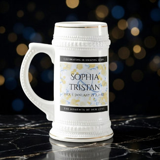 Elegant 18th Porcelain Wedding Anniversary Beer Stein