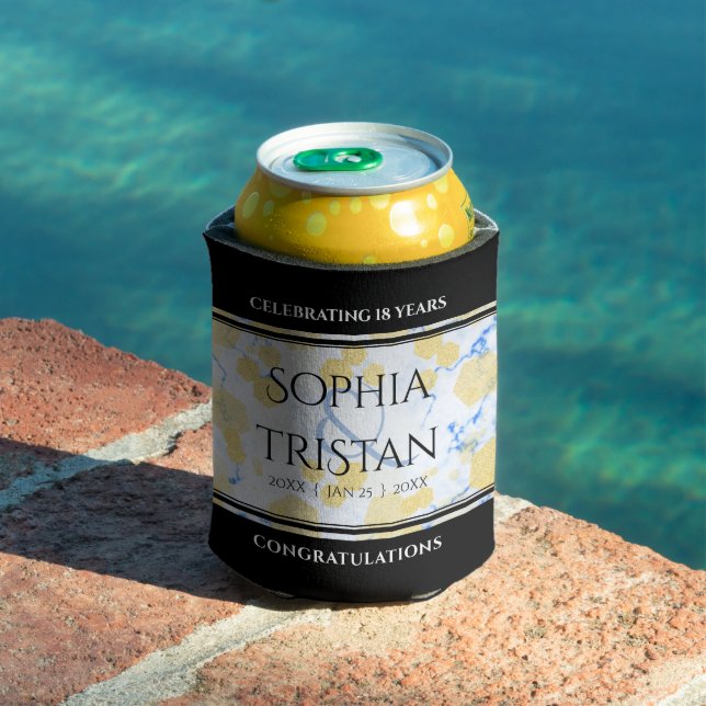 Elegant 18th Porcelain Wedding Anniversary Can Cooler (In Situ Pool)