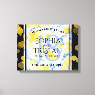 Elegant 18th Porcelain Wedding Anniversary Canvas Print