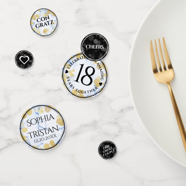 Elegant 18th Porcelain Wedding Anniversary Confetti (Group)