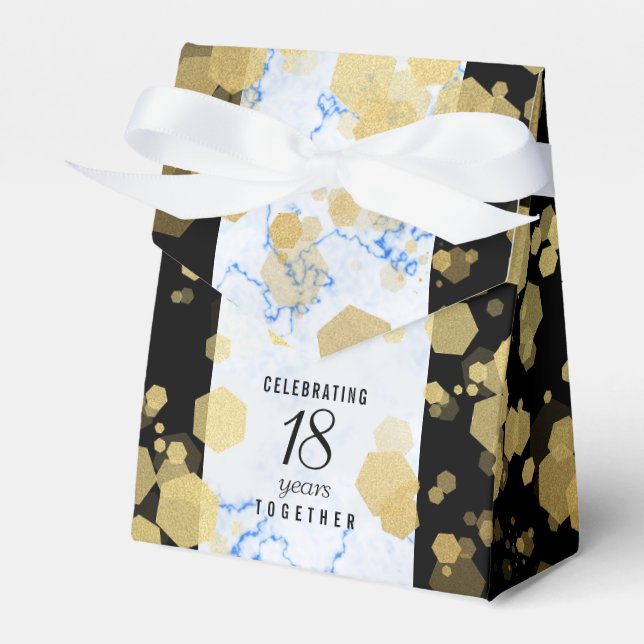 Elegant 18th Porcelain Wedding Anniversary Favor Box (Front Side)