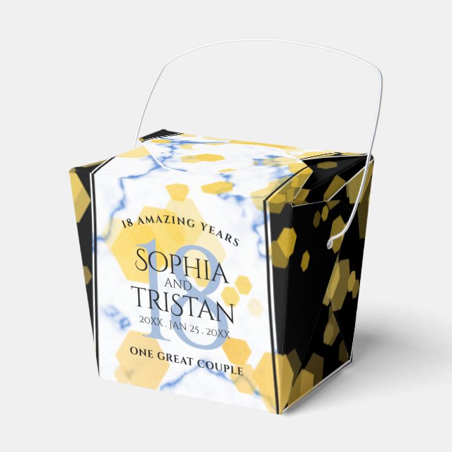 Elegant 18th Porcelain Wedding Anniversary Favor Box (Front Side)