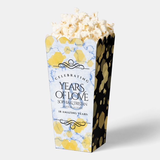 Elegant 18th Porcelain Wedding Anniversary Favor Box (Popped)