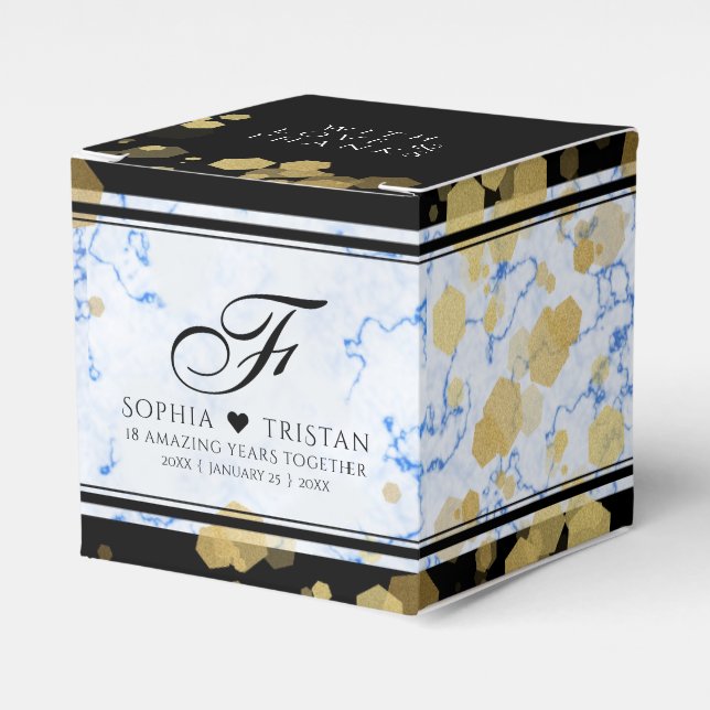 Elegant 18th Porcelain Wedding Anniversary Favor Box (Front Side)