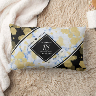 Elegant 18th Porcelain Wedding Anniversary Lumbar Pillow