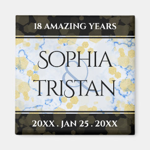 Elegant 18th Porcelain Wedding Anniversary Magnet
