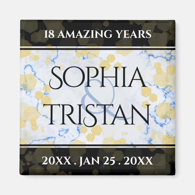 Elegant 18th Porcelain Wedding Anniversary Magnet (Front)