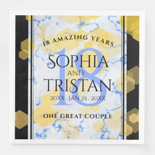 Elegant 18th Porcelain Wedding Anniversary Napkin