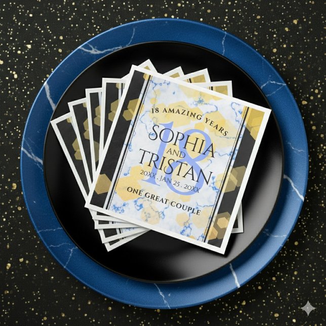 Elegant 18th Porcelain Wedding Anniversary Napkin (Elegant 18th Porcelain Wedding Anniversary Napkins Cover Photo)