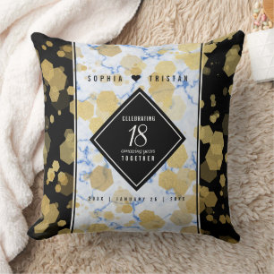Elegant 18th Porcelain Wedding Anniversary Throw Pillow