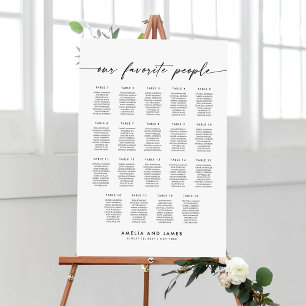 Elegant 19 Tables Favorite People Seating Chart