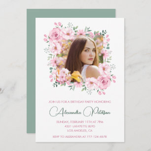Elegant 19th birthday invitations Photo Boho