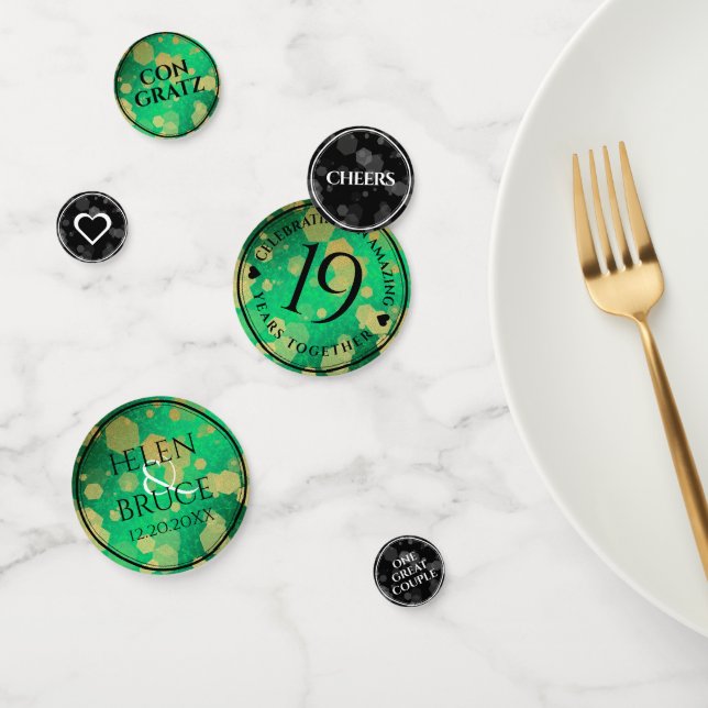 Elegant 19th Jade Wedding Anniversary Celebration Confetti (Group)