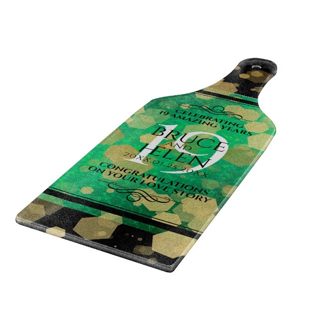 Elegant 19th Jade Wedding Anniversary Celebration Cutting Board (Corner)