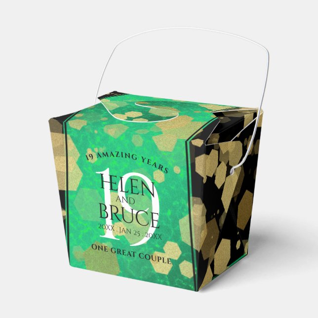 Elegant 19th Jade Wedding Anniversary Celebration Favor Box (Front Side)