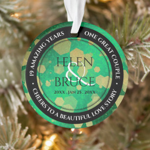 Elegant 19th Jade Wedding Anniversary Celebration Ornament